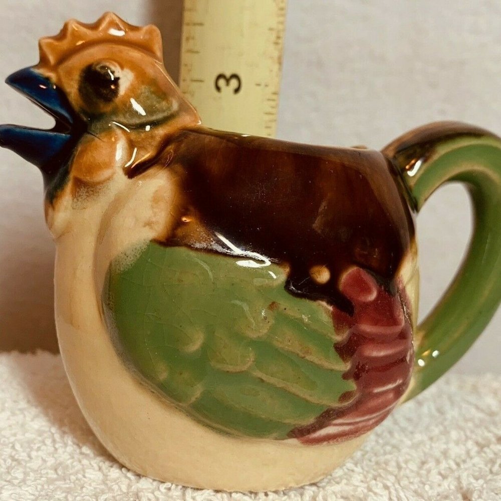 VTG Hen Chicken Creamer Pitcher 4oz 3" Tall EUC